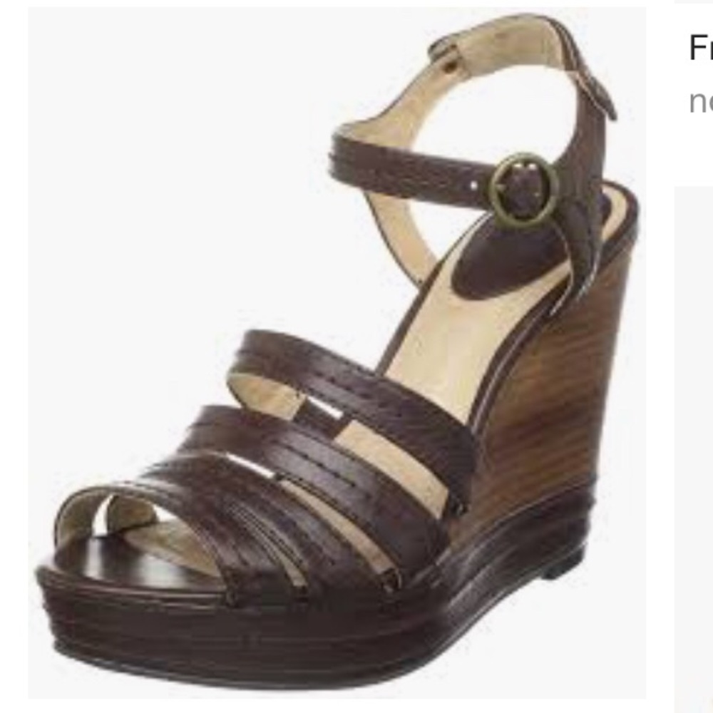 Frye strapped wedge